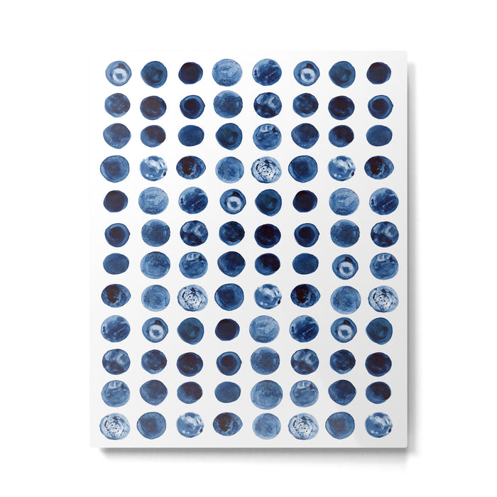 Blueberries | Watercolour Pattern Metal Print Gallery Image 1