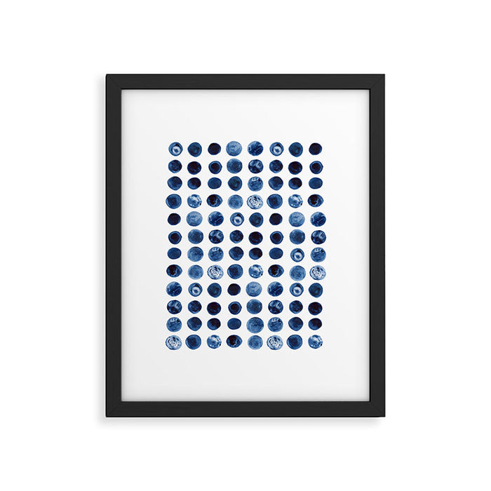 Blueberries | Watercolour Pattern Framed Art Print Gallery Image 1