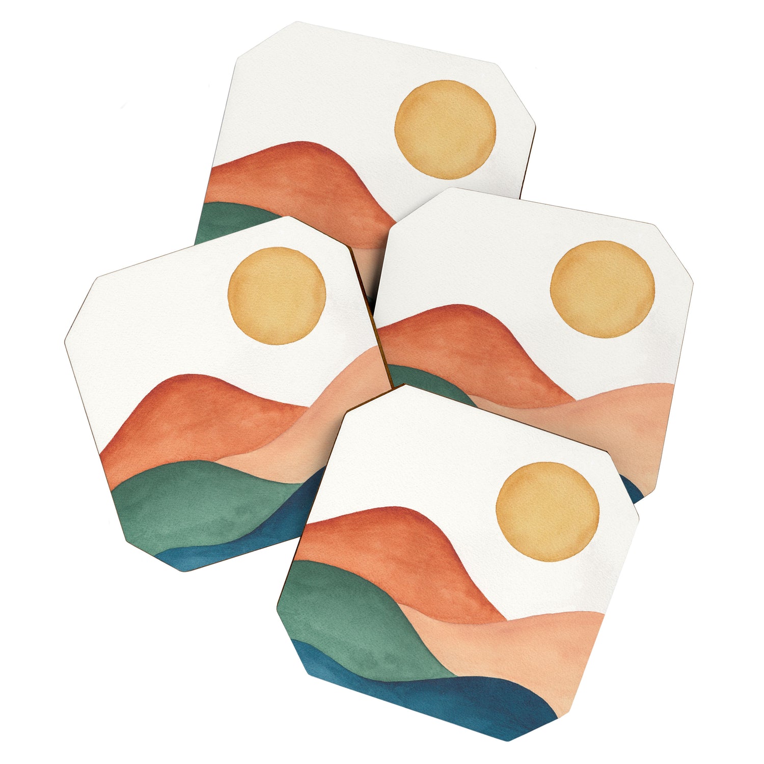 Colorful Abstract Mountains Coaster Gallery Image 1
