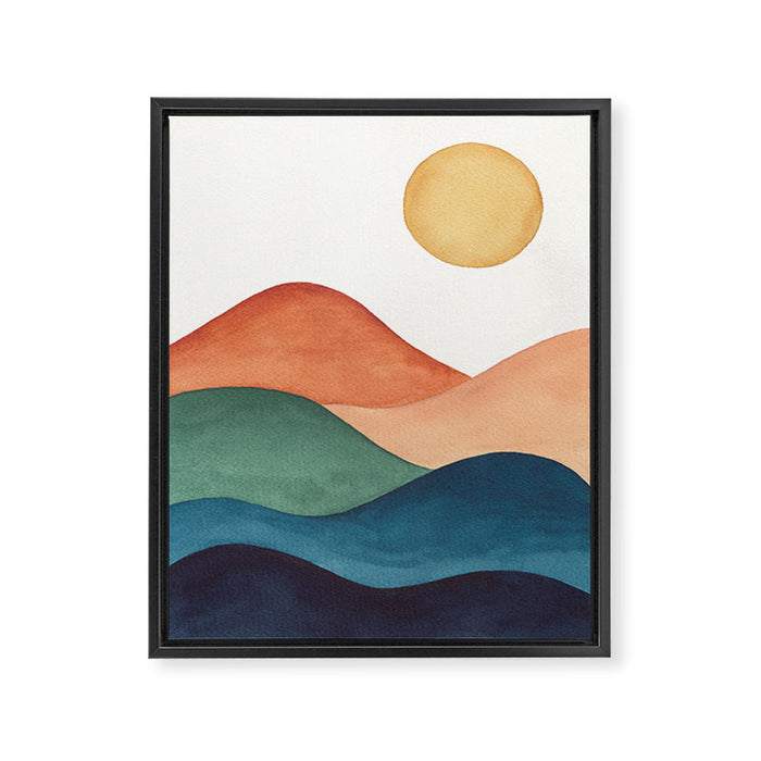 Colorful Abstract Mountains Framed Canvas Print Gallery Image 1
