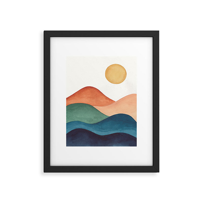 Colorful Abstract Mountains Framed Art Print