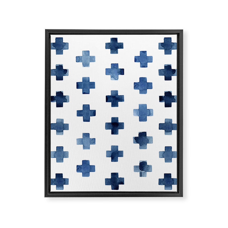 Crosses Scandinavian Pattern Framed Canvas Print Gallery Image 6
