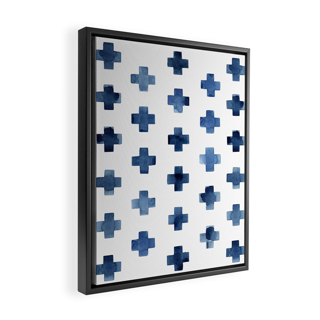 Crosses Scandinavian Pattern Framed Canvas Print Gallery Image 2