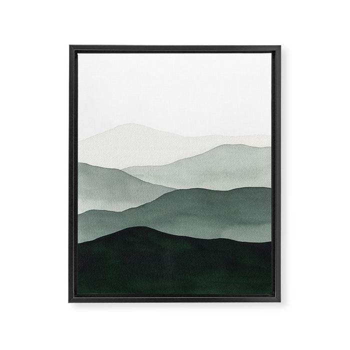 Green Mountains Framed Canvas Print Gallery Image 1
