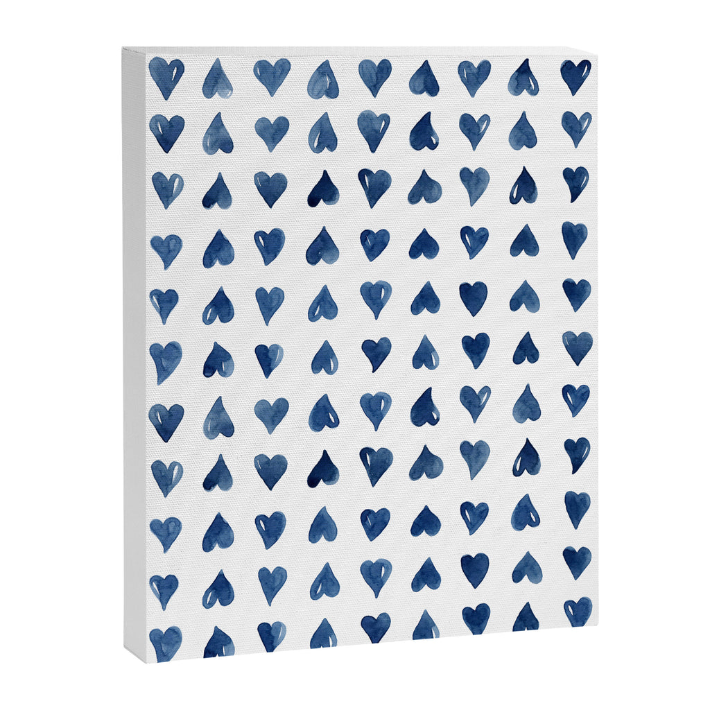 Hearts Watercolor Pattern Canvas Print Gallery Image 6