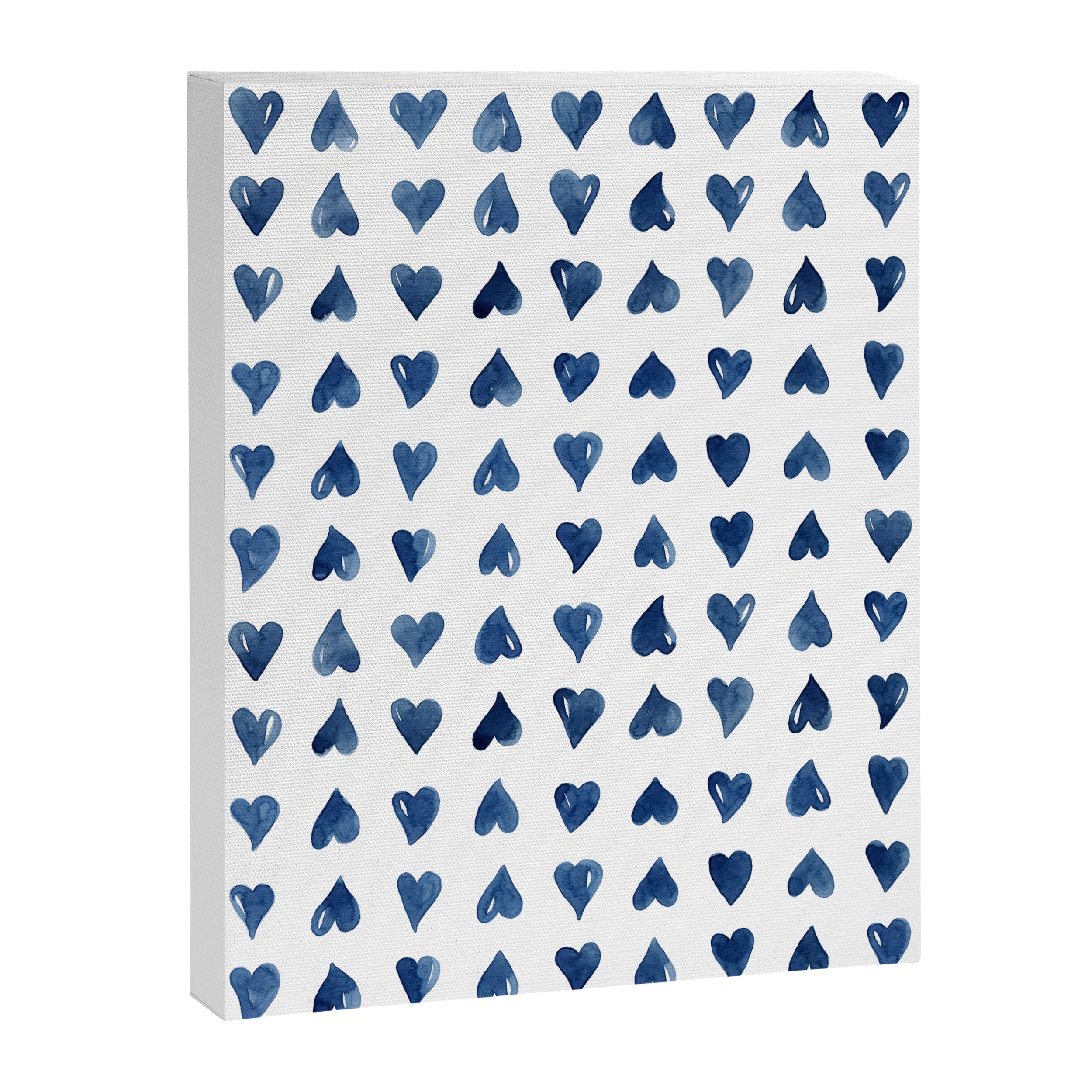 Hearts Watercolor Pattern Canvas Print Gallery Image 6