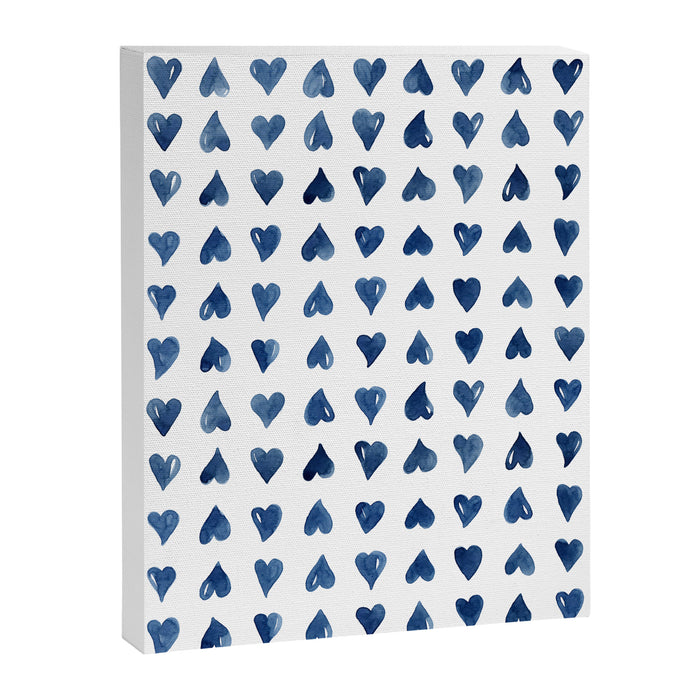 Hearts Watercolor Pattern Canvas Print Gallery Image 1