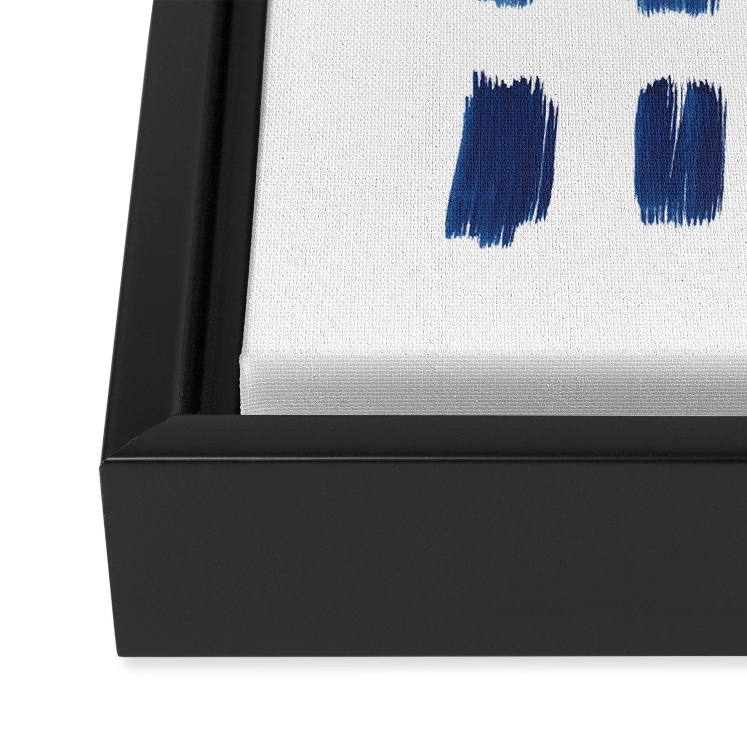 Indigo Abstract Brush Strokes | No. 6 Framed Canvas Print Gallery Image 3