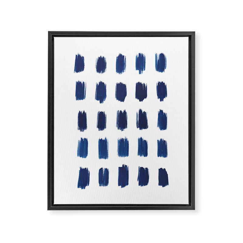 Indigo Abstract Brush Strokes | No. 6 Framed Canvas Print Gallery Image 6