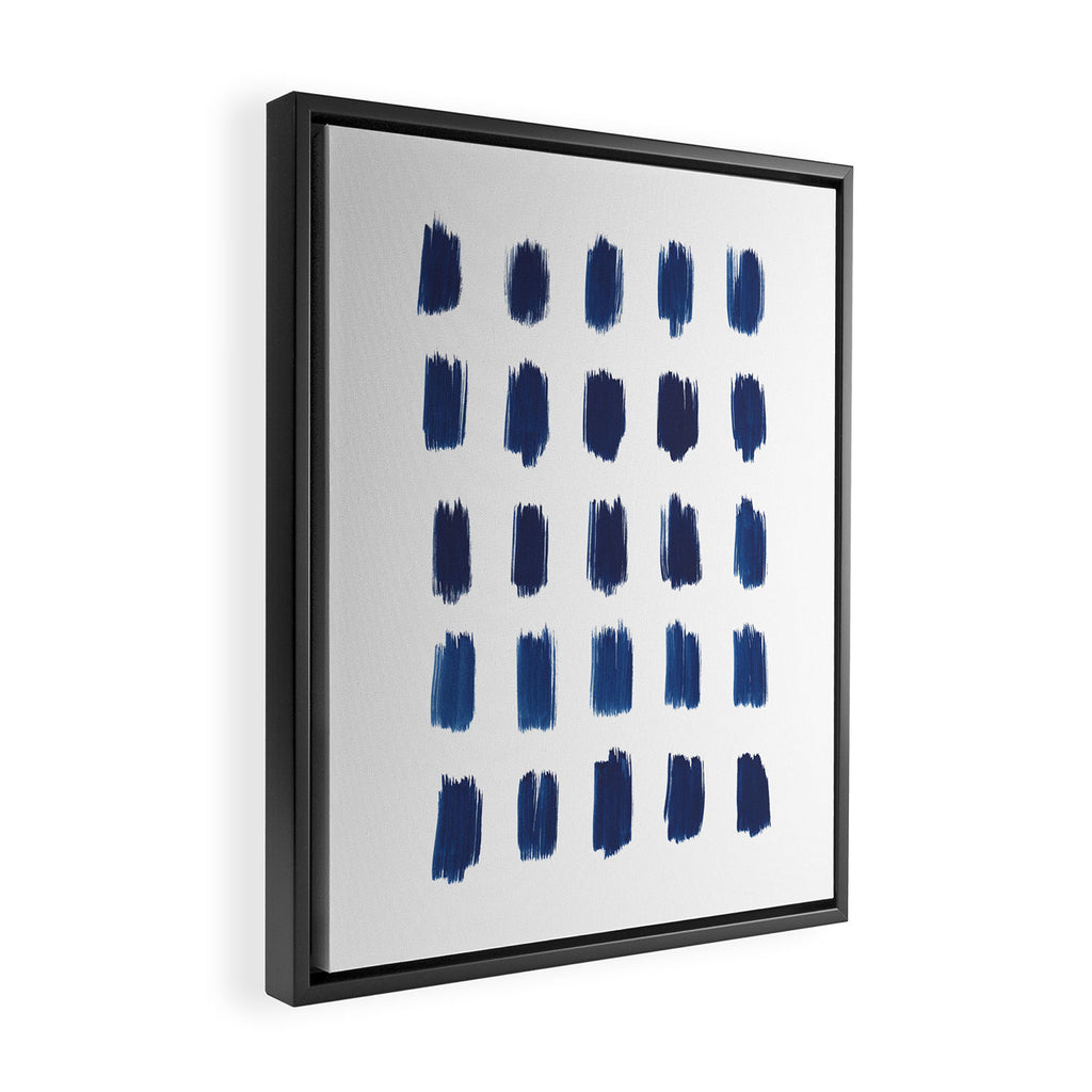 Indigo Abstract Brush Strokes | No. 6 Framed Canvas Print Gallery Image 2