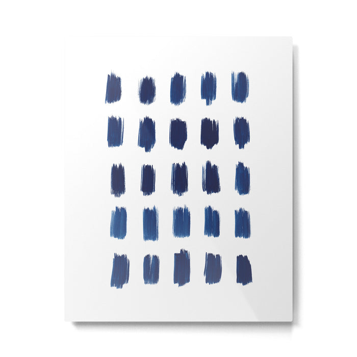 Indigo Abstract Brush Strokes | No. 6 Metal Print Gallery Image 1
