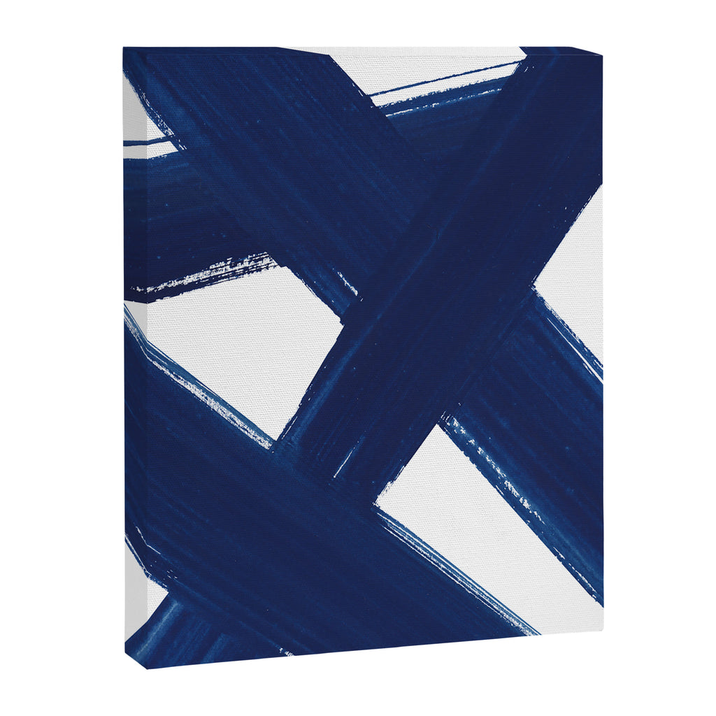 Indigo Abstract Brush Strokes | No. 3 Canvas Print Gallery Image 6