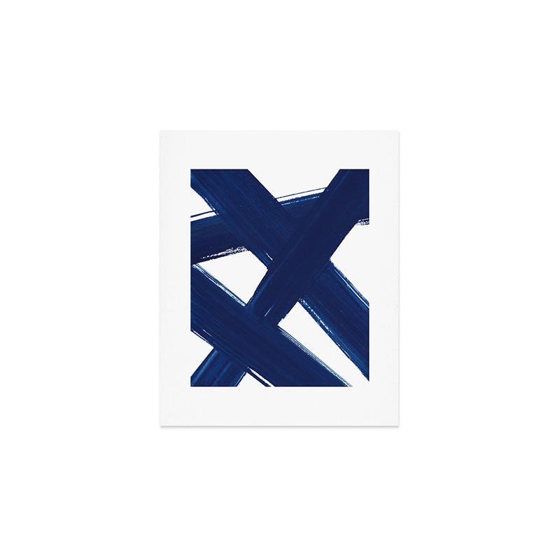 Indigo Abstract Brush Strokes | No. 3 Art Print Gallery Image 1