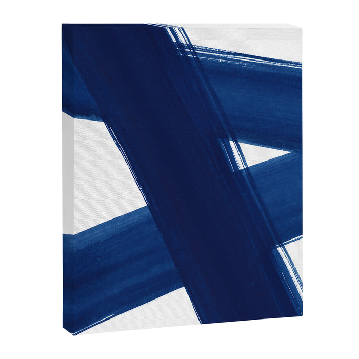 Indigo Abstract Brush Strokes | No. 4 Canvas Print Gallery Image 1