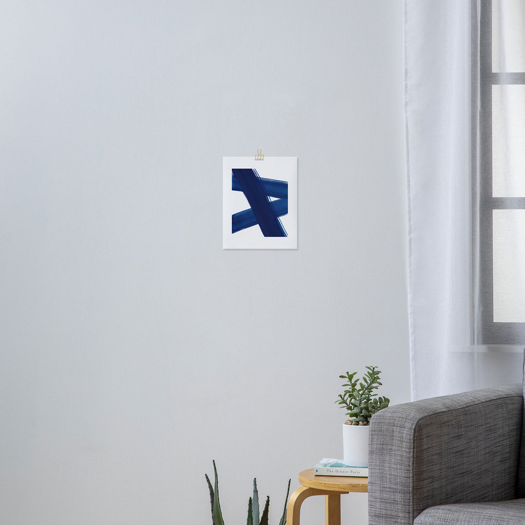 Indigo Abstract Brush Strokes | No. 4 Art Print Gallery Image 3