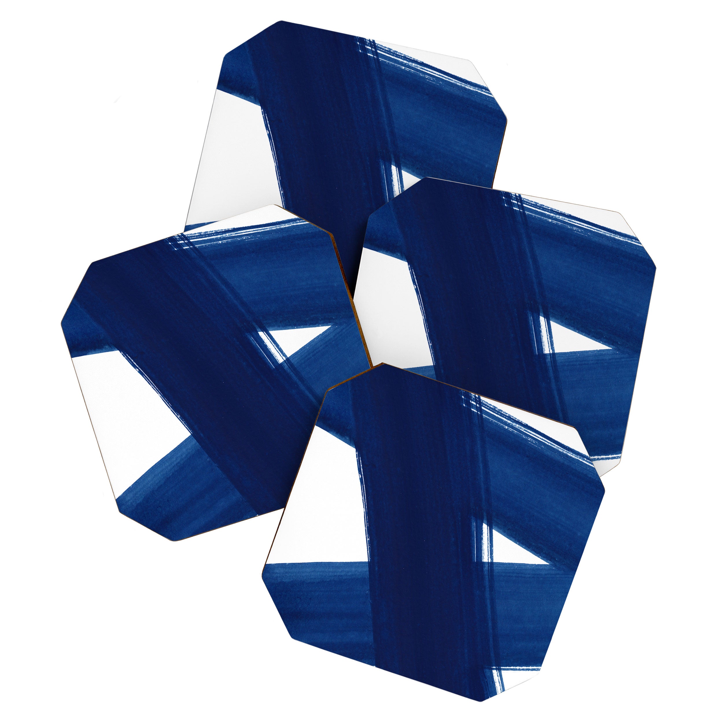 Indigo Abstract Brush Strokes | No. 4 Coaster Gallery Image 1