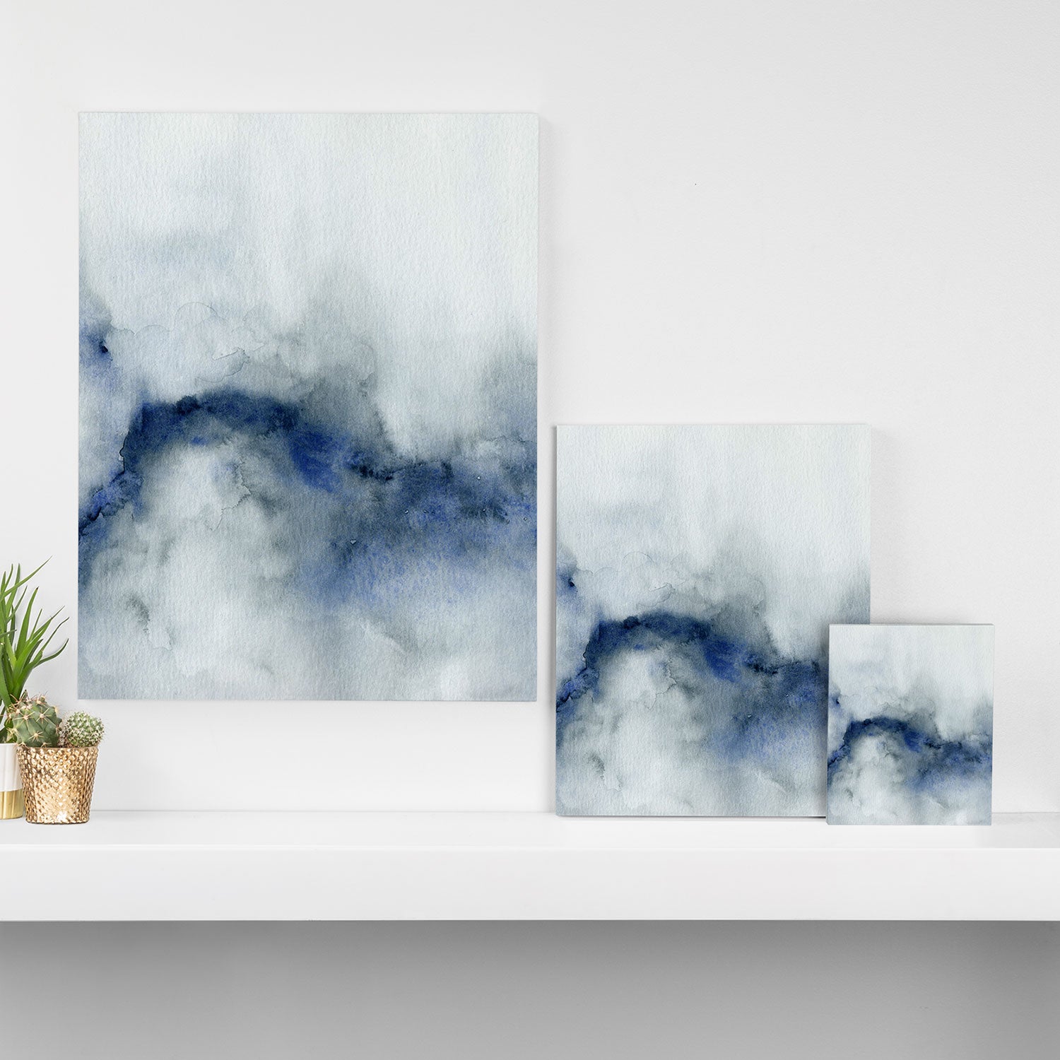 Indigo Abstract Painting | No.3 Canvas Print Gallery Image 3