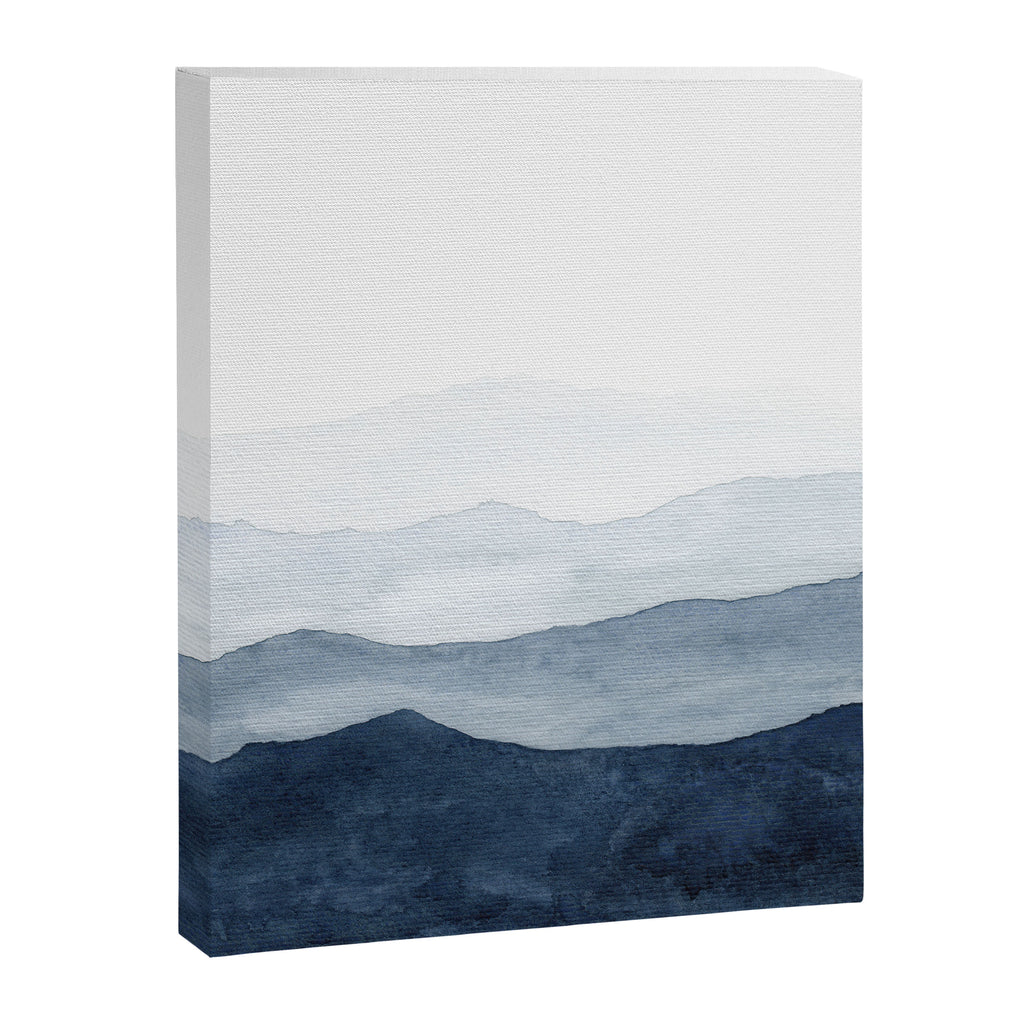 Indigo Abstract Watercolor Mountains Canvas Print Gallery Image 8