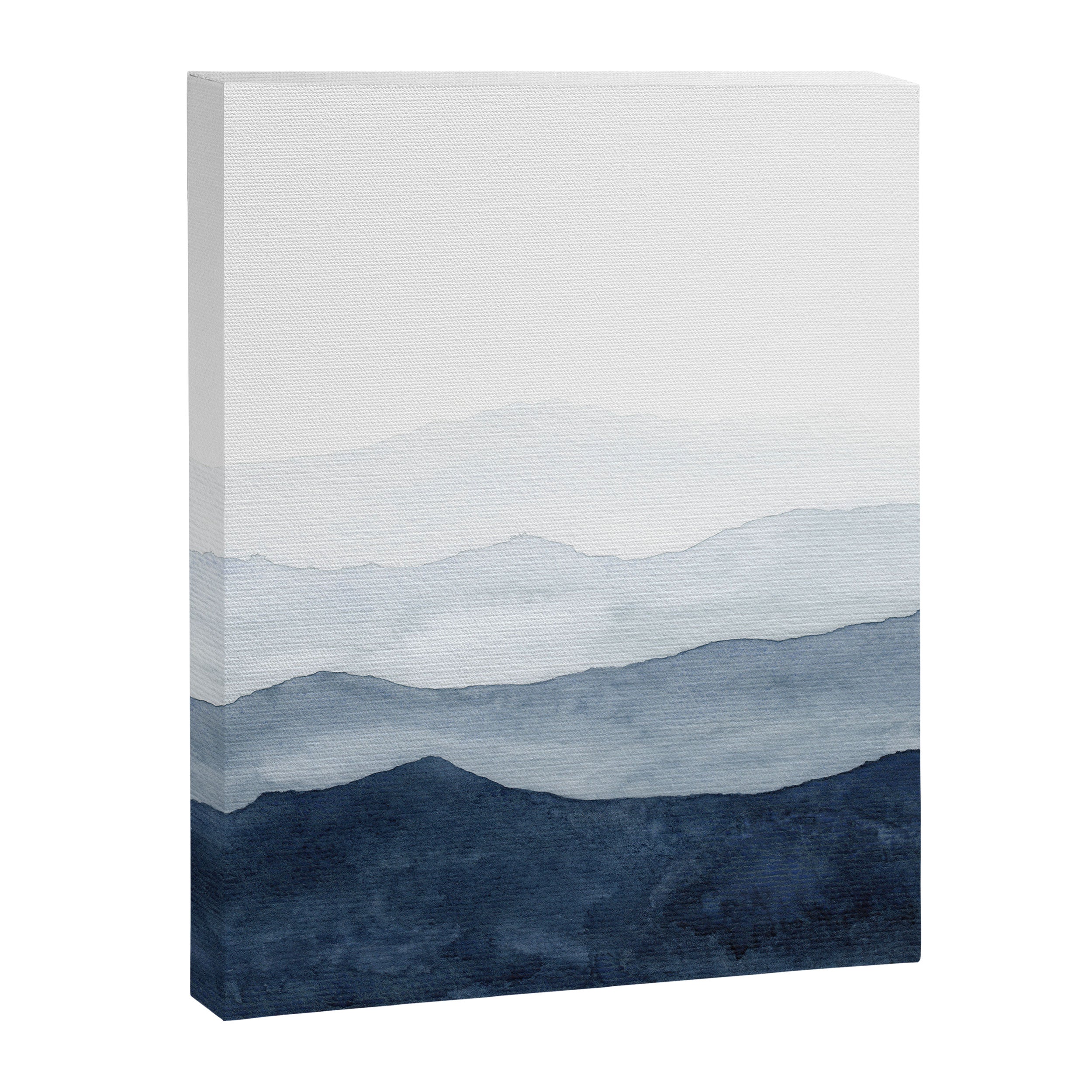 Indigo Abstract Watercolor Mountains Canvas Print Gallery Image 8