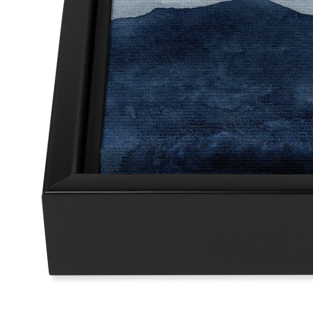 Indigo Abstract Watercolor Mountains Framed Canvas Print Gallery Image 3