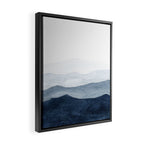 Indigo Abstract Watercolor Mountains Framed Canvas Print Gallery Image 2