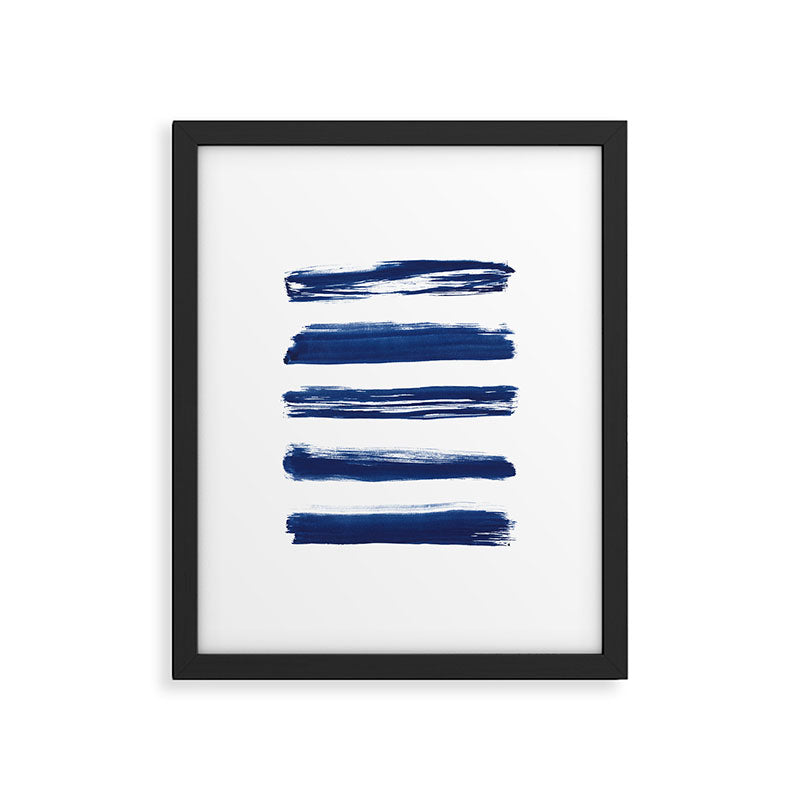 Indigo Brush Strokes | No. 2 Framed Art Print Gallery Image 5