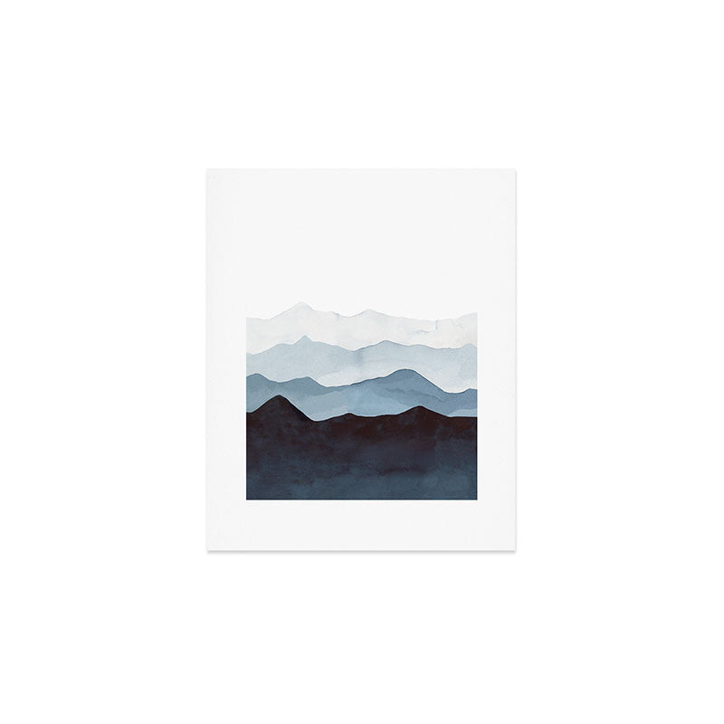 Indigo Mountains Landscape Art Print Gallery Image 1