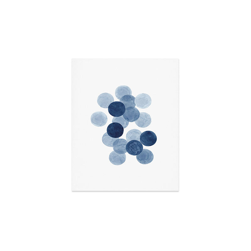 Indigo Ombre Circles Art Print Gallery Image 1