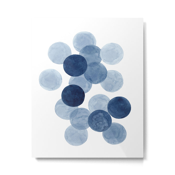 Indigo Ombre Circles Metal Print Gallery Image 1