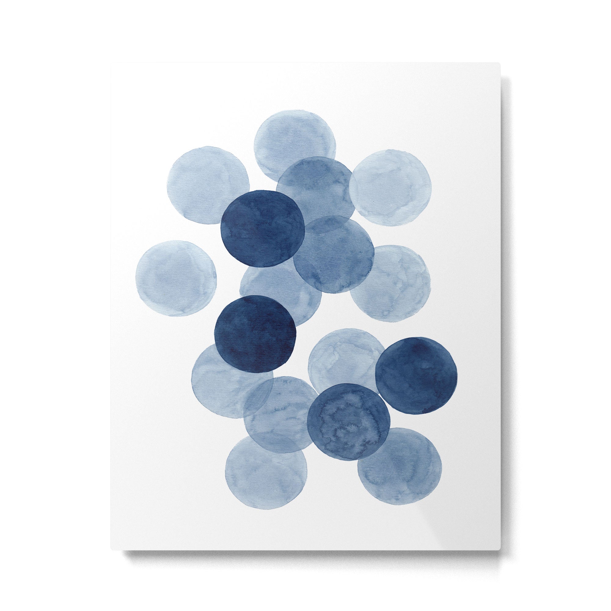 Indigo Ombre Circles Metal Print Gallery Image 4