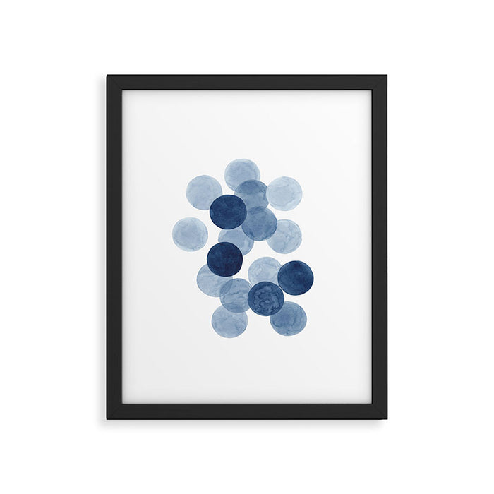 Indigo Ombre Circles Framed Art Print Gallery Image 1