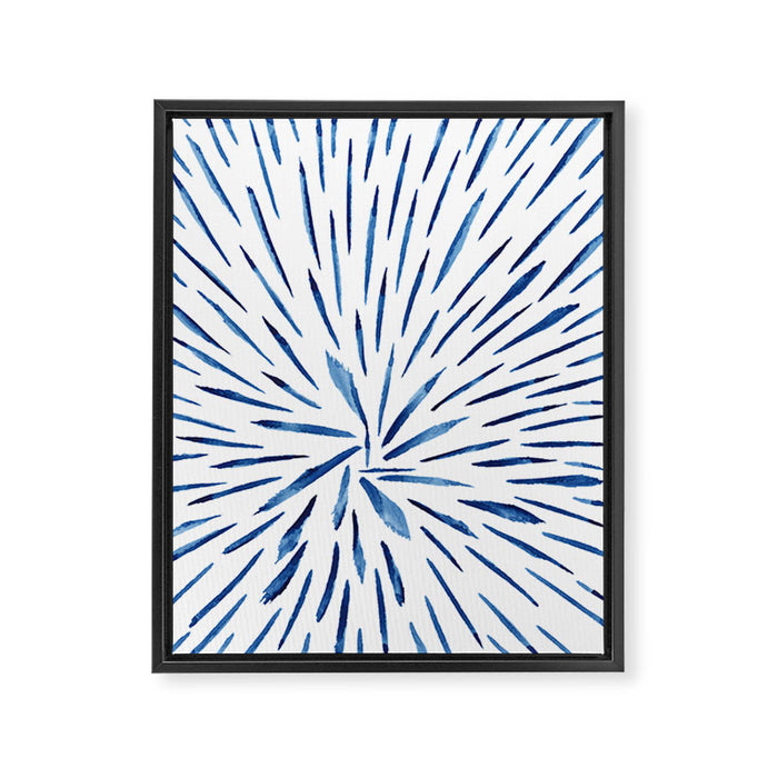 Indigo Sparks | Watercolor Pattern Framed Canvas Print Gallery Image 1