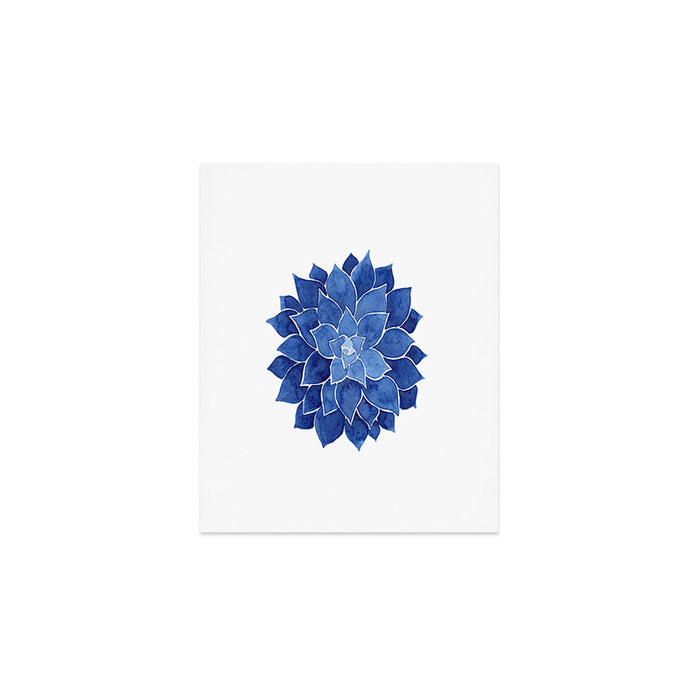 Indigo Succulent |  Watercolor Painting Art Print Gallery Image 1