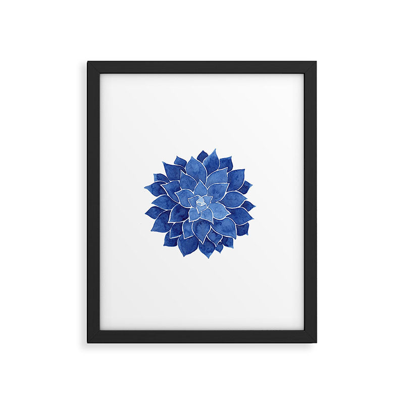Indigo Succulent |  Watercolor Painting Framed Art Print Gallery Image 6