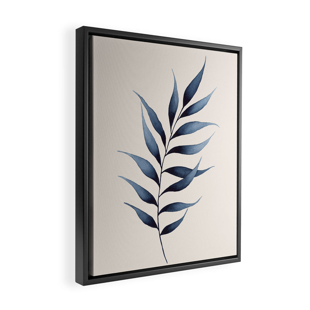 Minimalist Palm Leaf in Watercolour Framed Canvas Print Gallery Image 2