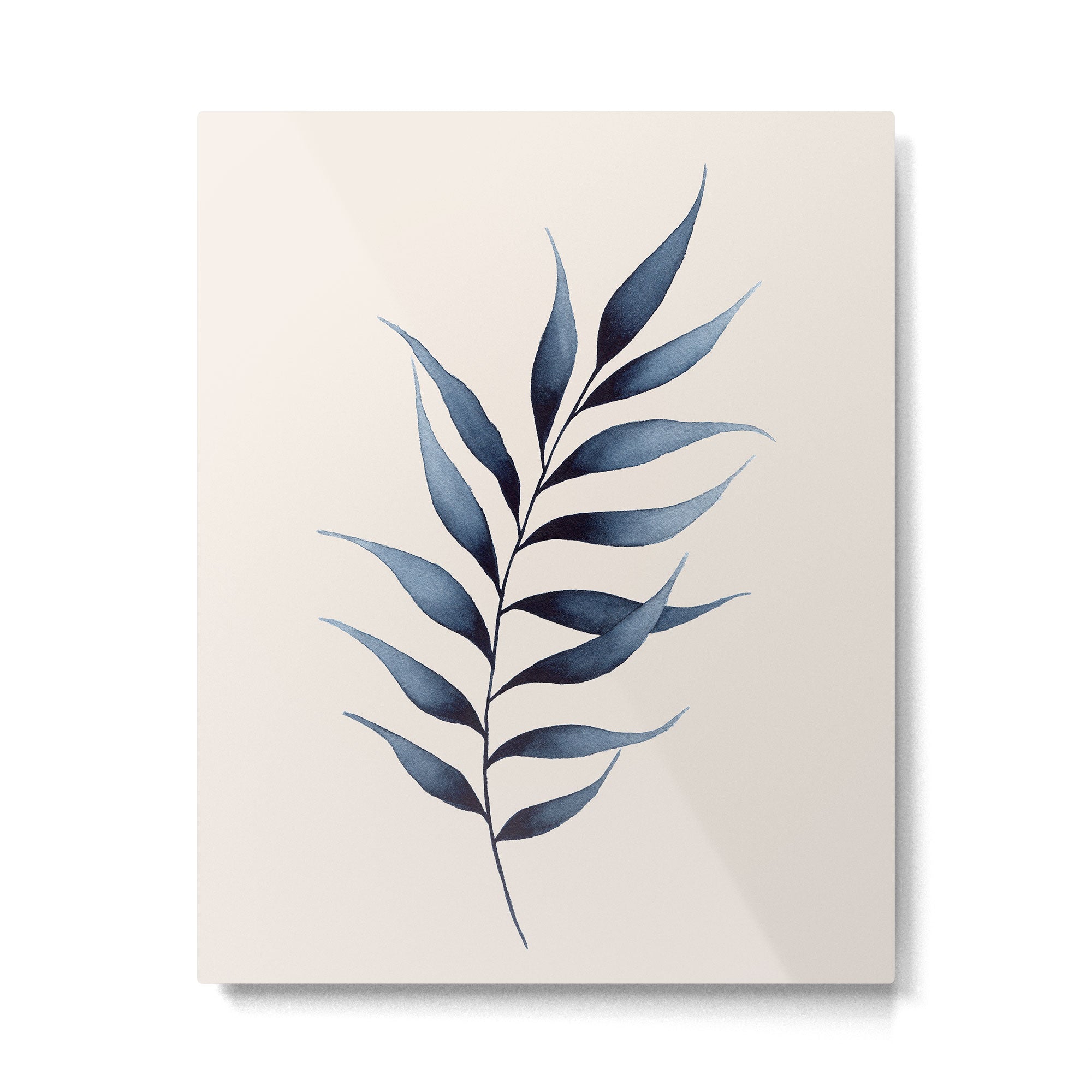 Minimalist Palm Leaf in Watercolour Metal Print Gallery Image 4