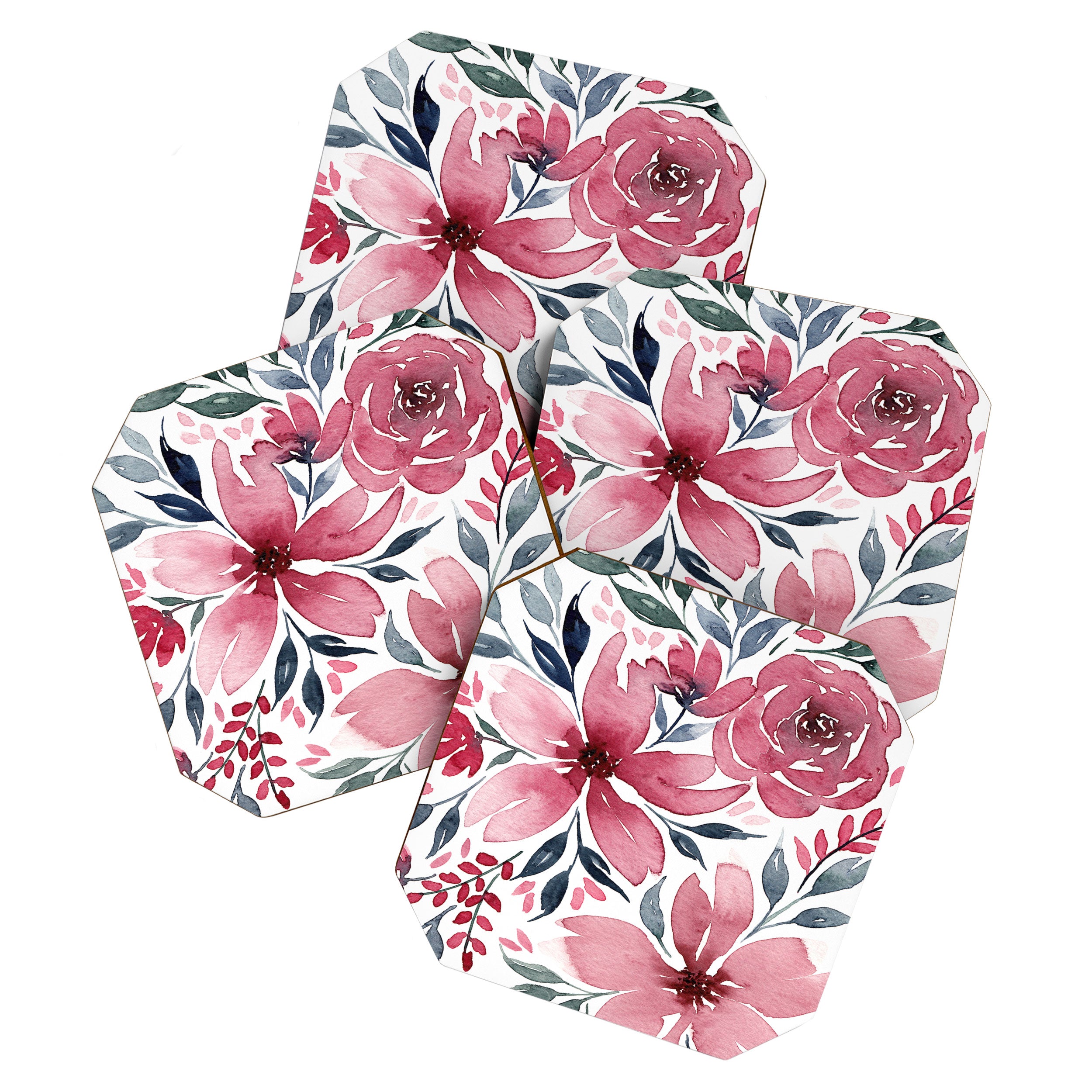 Modern Watercolor Florals No. 2 Coaster Gallery Image 1
