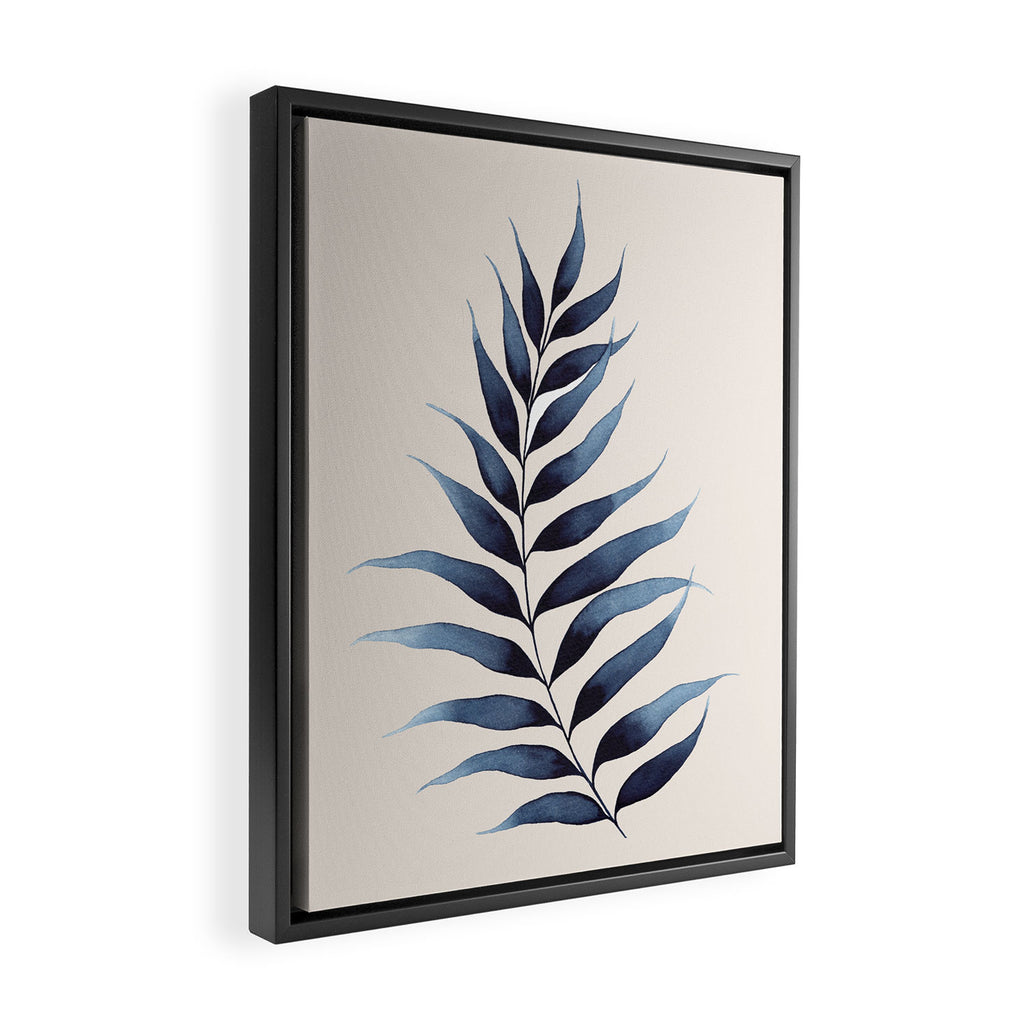 Modern Watercolour Palm Leaf Framed Canvas Print Gallery Image 2