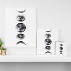 Moon phases watercolor painting Canvas Print Gallery Image 3