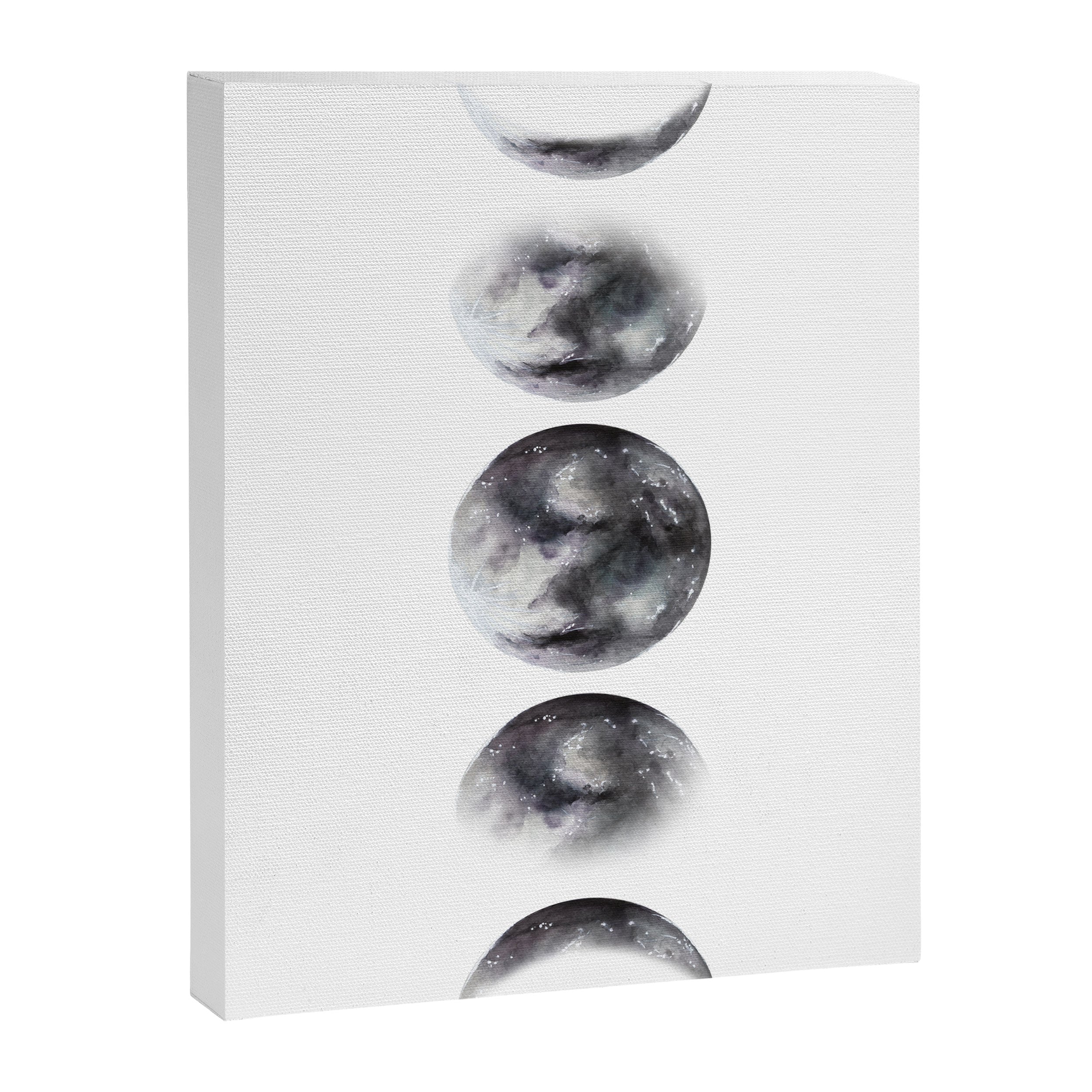 Moon phases watercolor painting Canvas Print Gallery Image 3