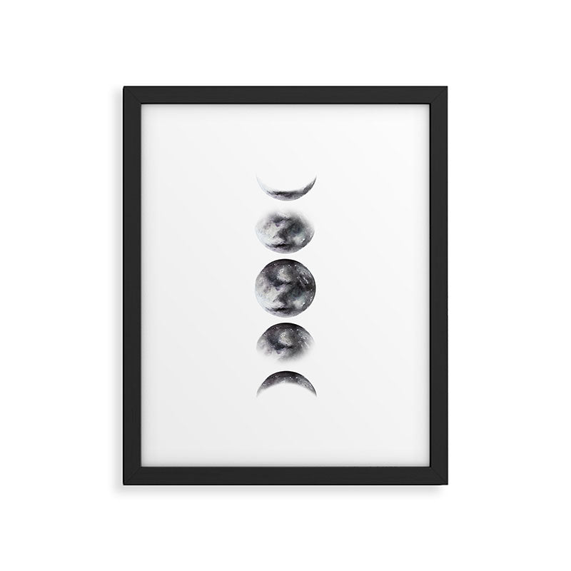 Moon phases watercolor painting Framed Art Print Gallery Image 5