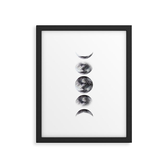 Moon phases watercolor painting Framed Art Print Gallery Image 1