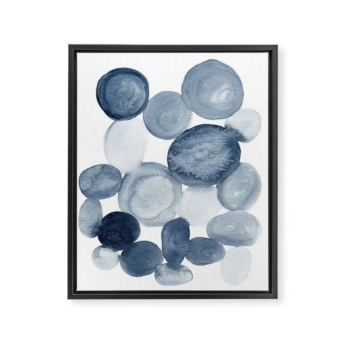 Pebbles Watercolor Abstract Framed Canvas Print Gallery Image 1