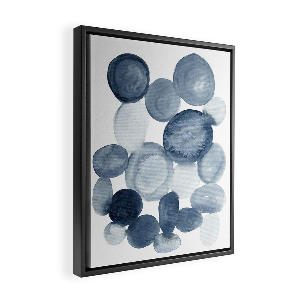Pebbles Watercolor Abstract Framed Canvas Print Gallery Image 2
