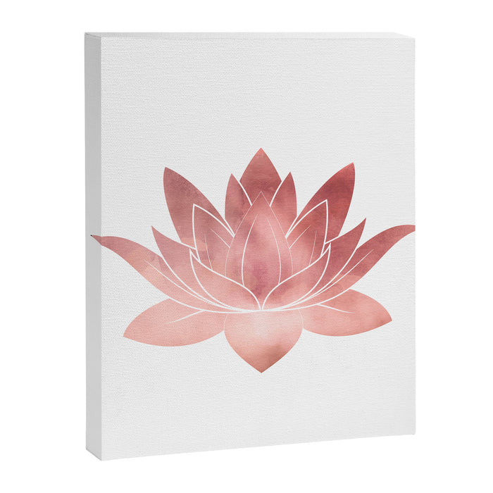 Pink Lotus Flower | Watercolor Texture Canvas Print Gallery Image 1