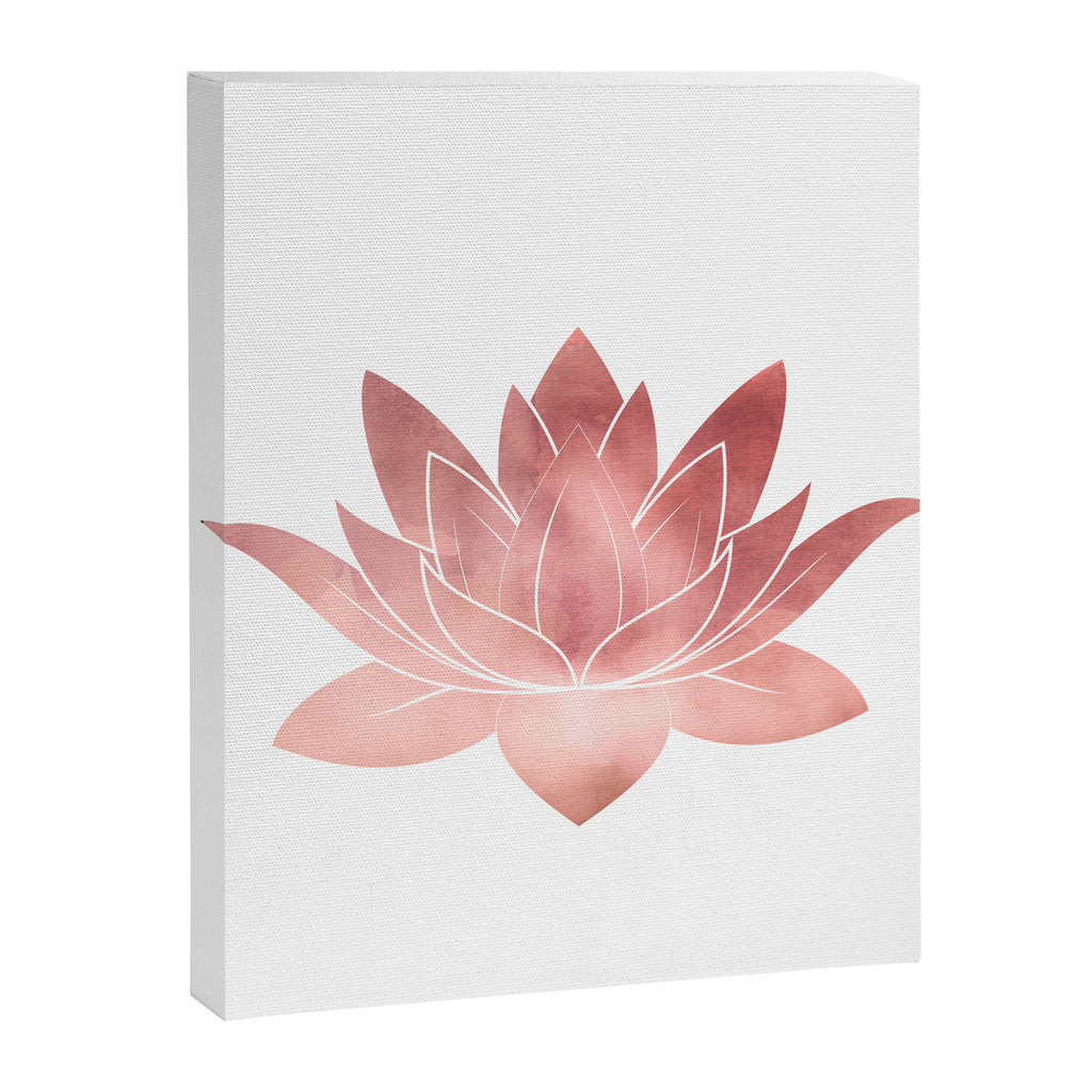 Pink Lotus Flower | Watercolor Texture Canvas Print Gallery Image 8