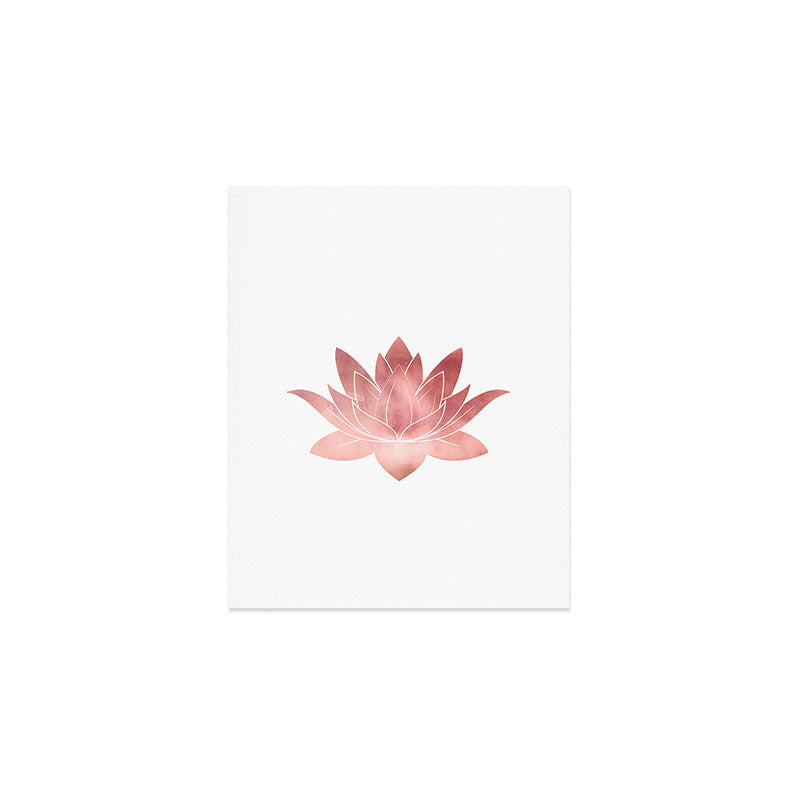 Pink Lotus Flower | Watercolor Texture Art Print Gallery Image 1
