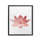 Pink Lotus Flower | Watercolor Texture Framed Canvas Print Gallery Image 8