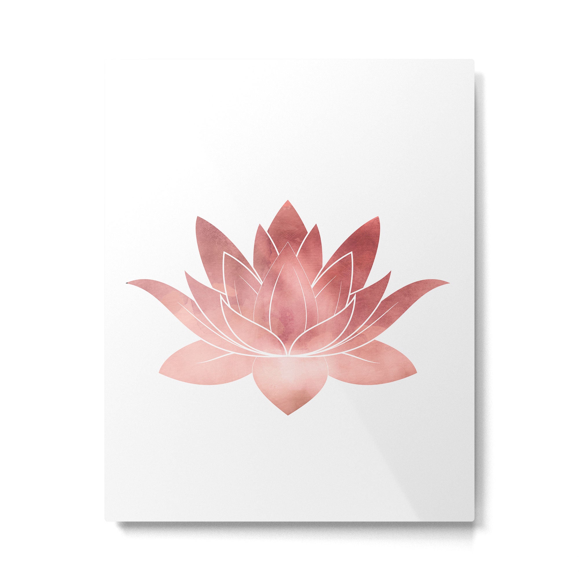 Pink Lotus Flower | Watercolor Texture Metal Print Gallery Image 6