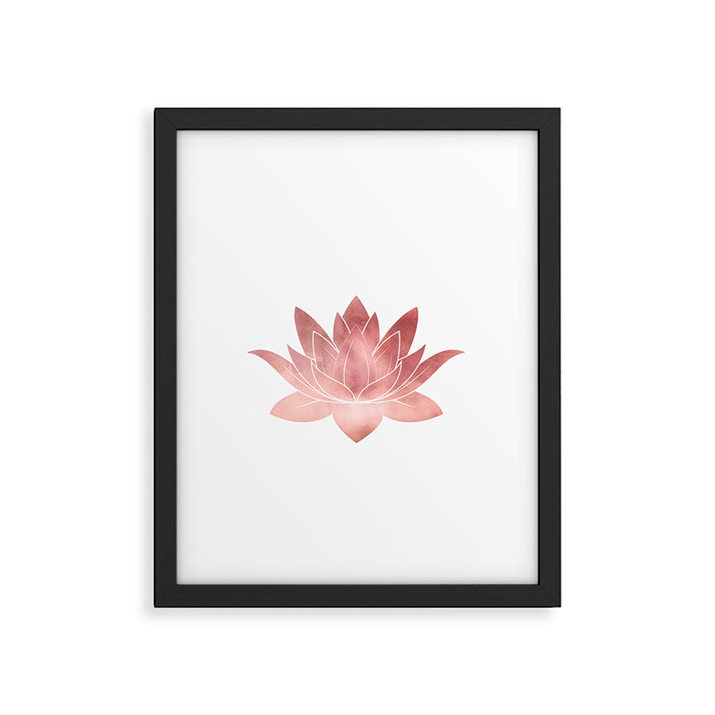 Pink Lotus Flower | Watercolor Texture Framed Art Print Gallery Image 6